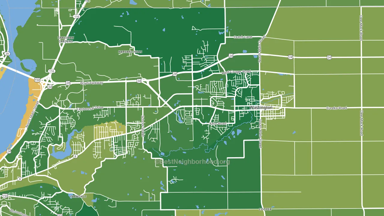 61571, IL block-group voter-turnout map