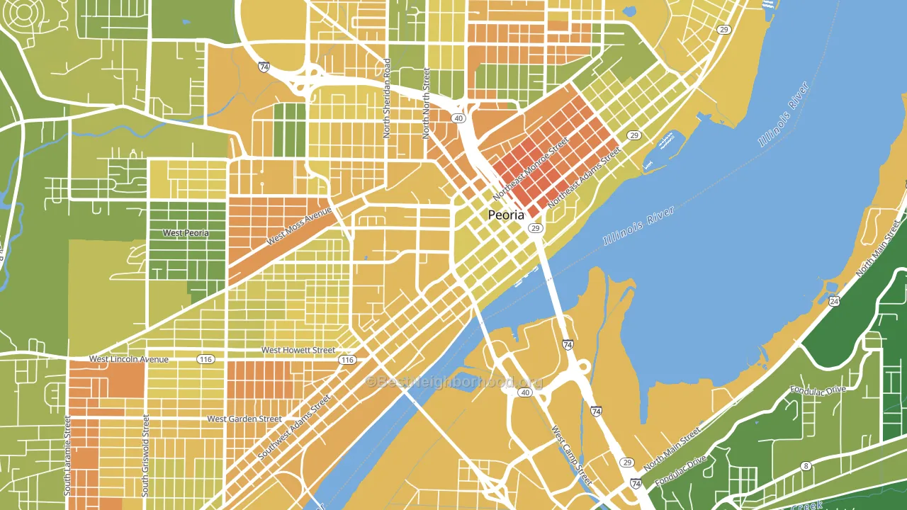 61602, IL block-group voter-turnout map