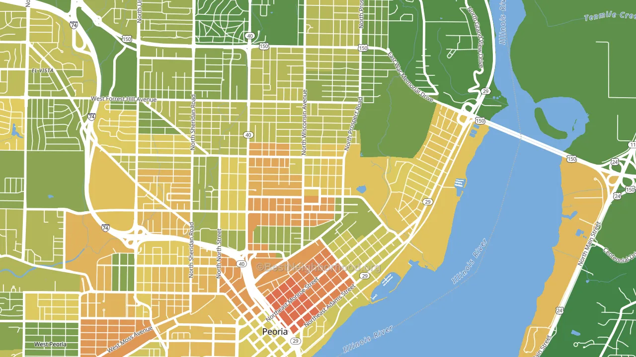 61603, IL block-group voter-turnout map