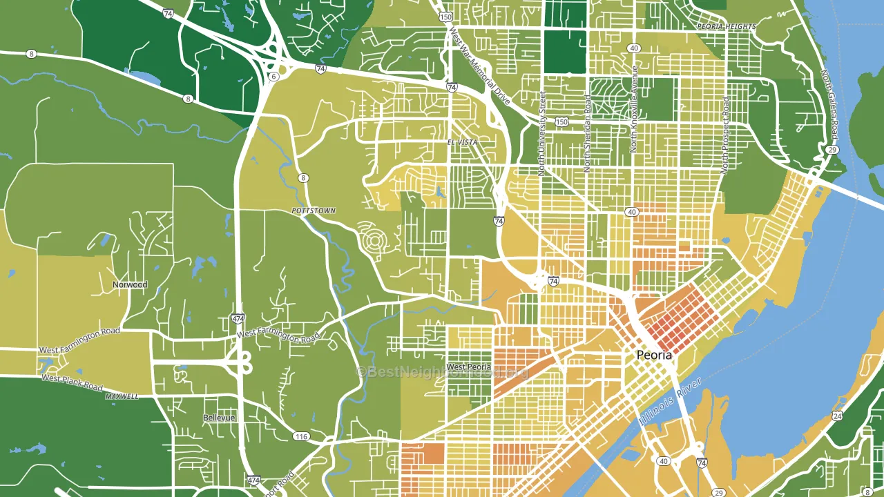 61604, IL block-group voter-turnout map
