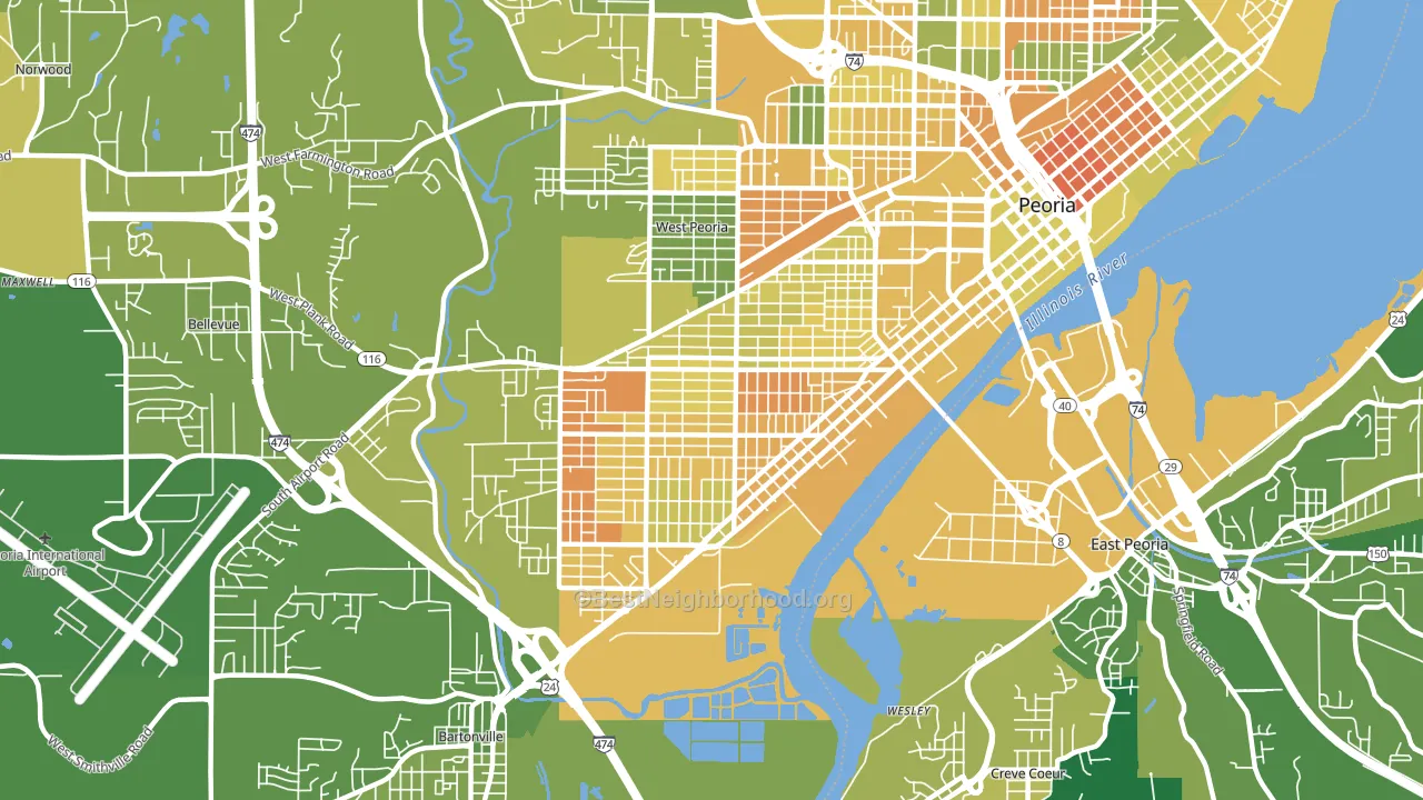 61605, IL block-group voter-turnout map