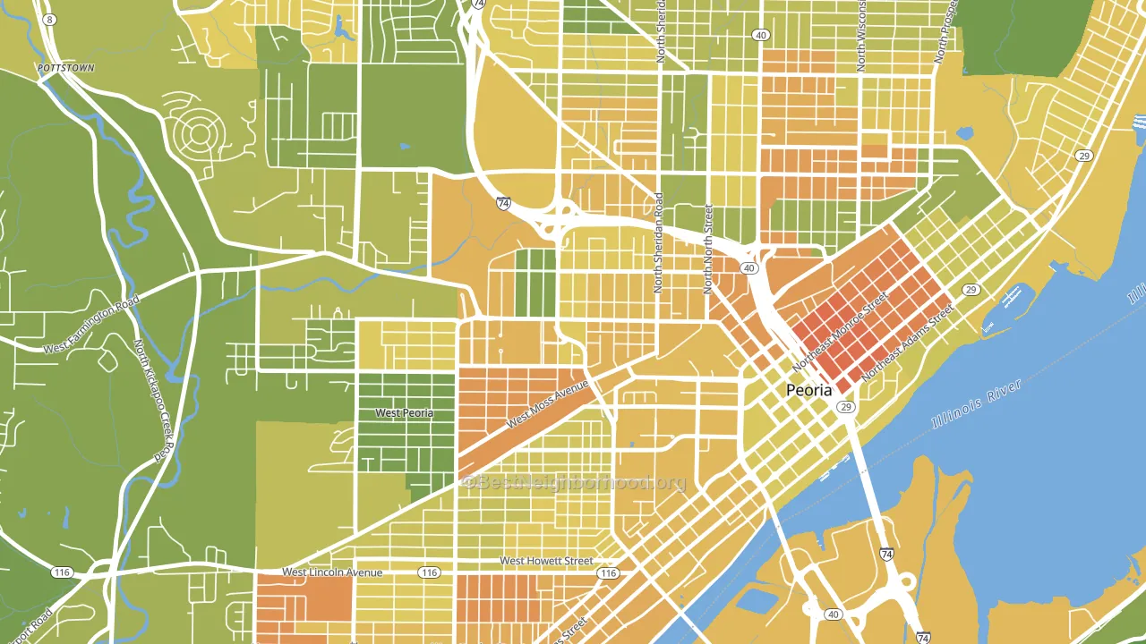 61606, IL block-group voter-turnout map