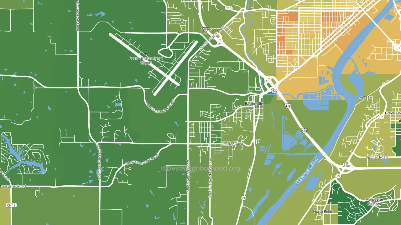 61607, IL block-group voter-turnout map