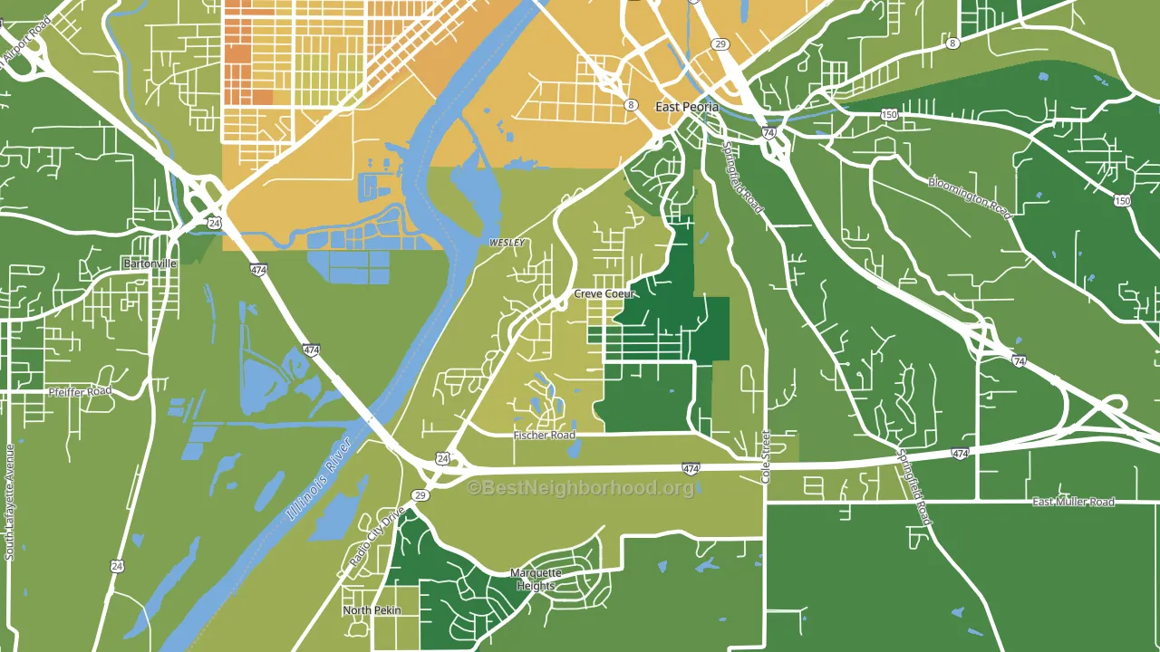 61610, IL block-group voter-turnout map