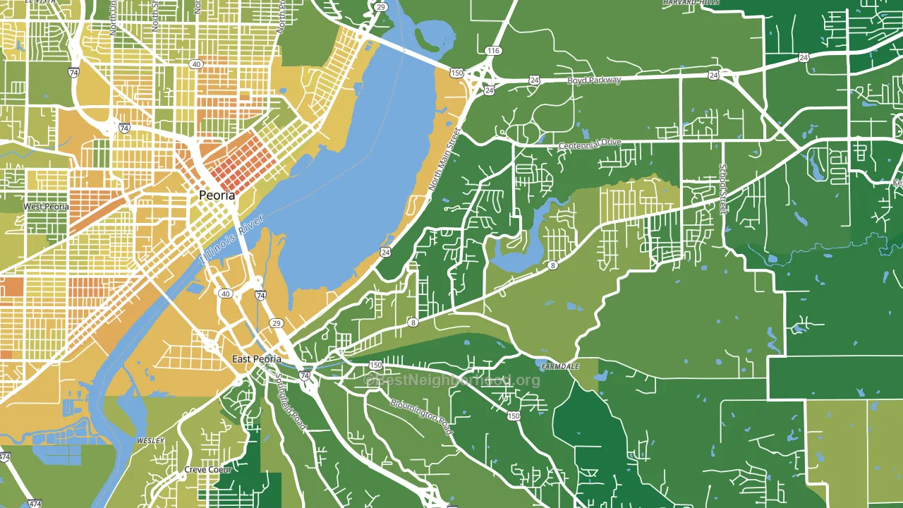 61611, IL block-group voter-turnout map