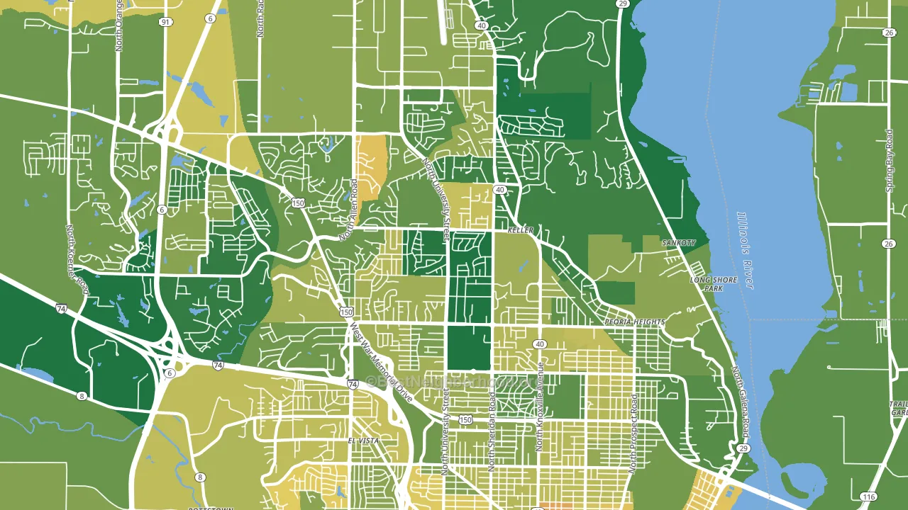 61614, IL block-group voter-turnout map