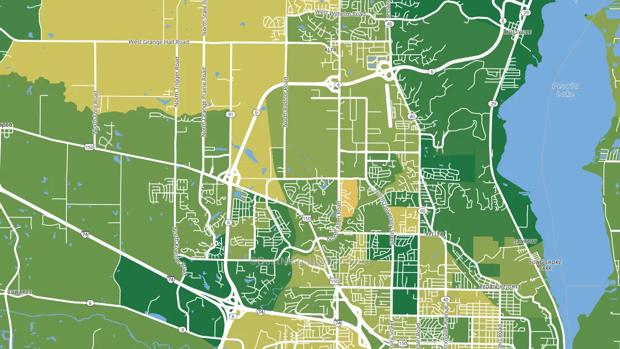 61615, IL block-group voter-turnout map