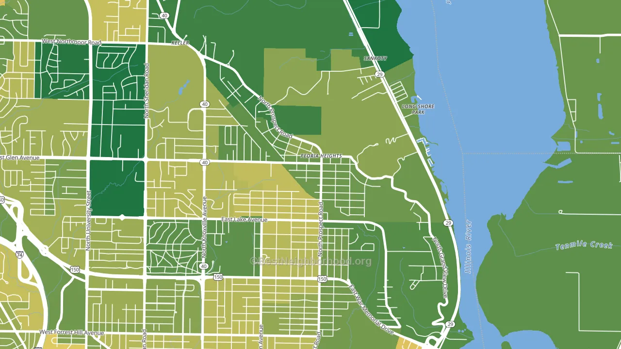 61616, IL block-group voter-turnout map