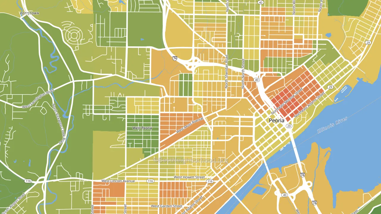 61625, IL block-group voter-turnout map