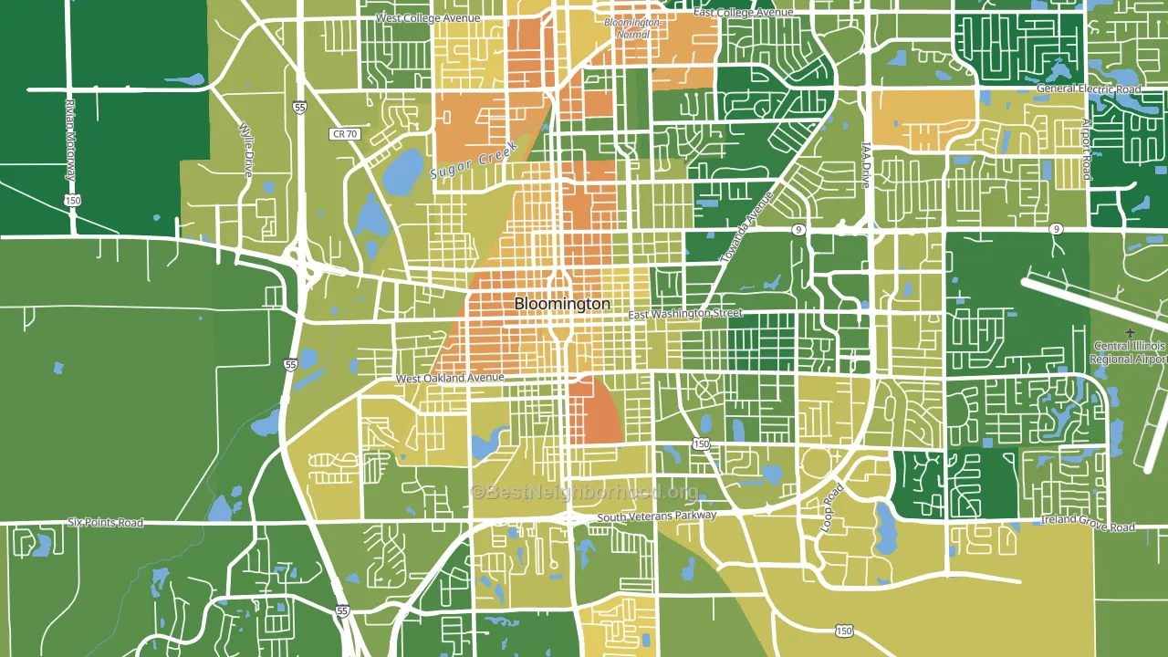 61701, IL block-group voter-turnout map