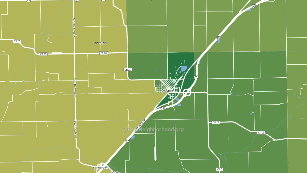 61723, IL block-group voter-turnout map