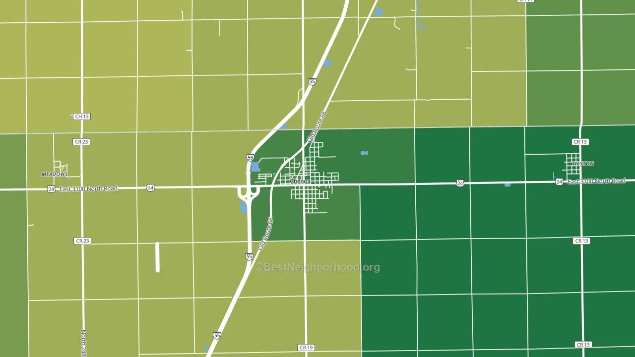 61726, IL block-group voter-turnout map