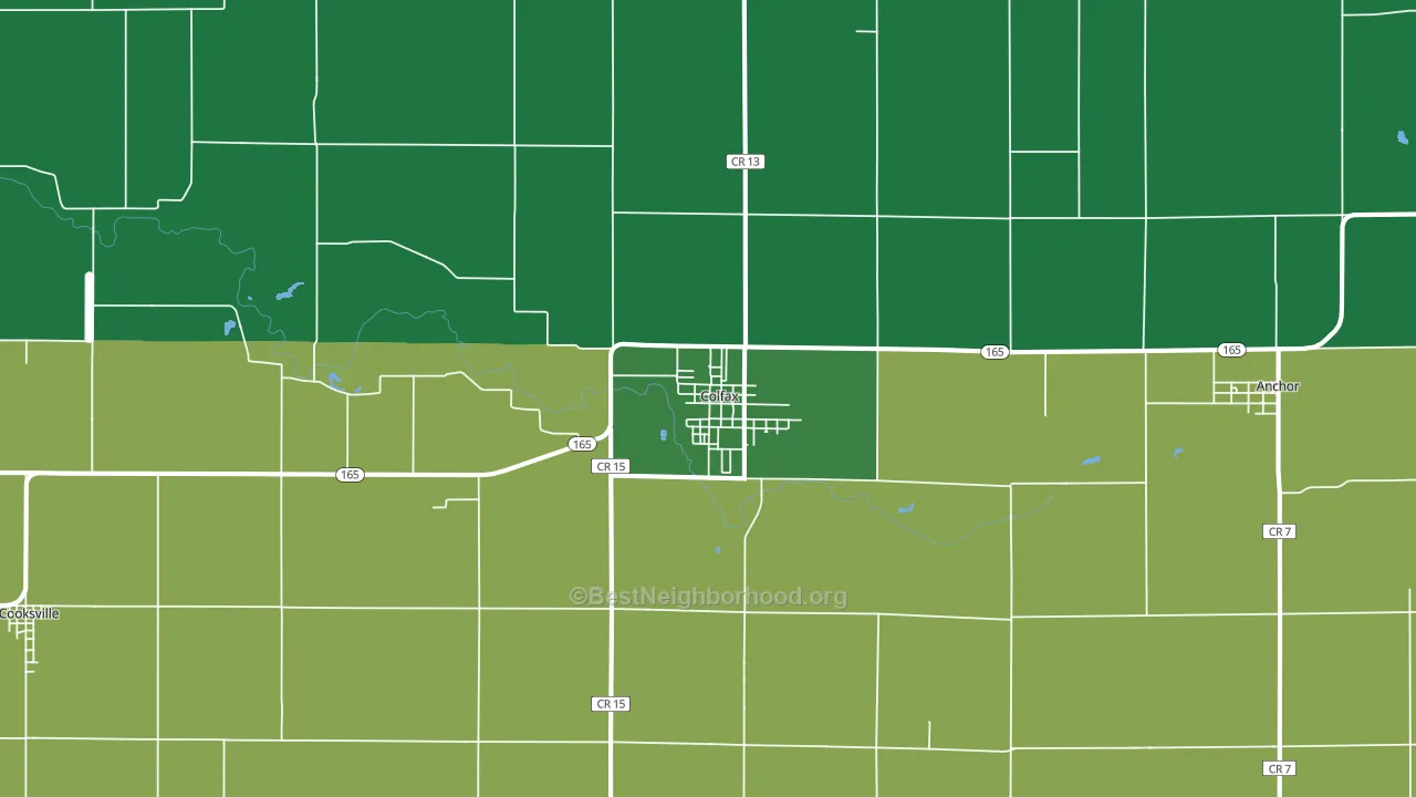 61728, IL block-group voter-turnout map