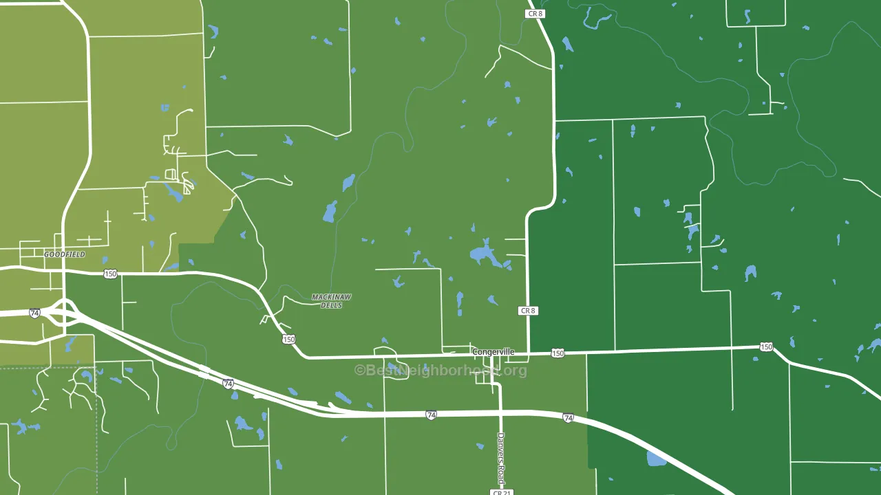 61729, IL block-group voter-turnout map