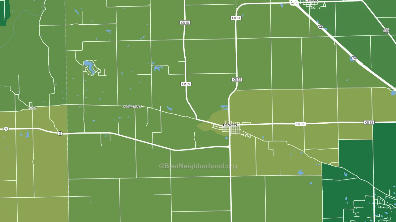 61732, IL block-group voter-turnout map