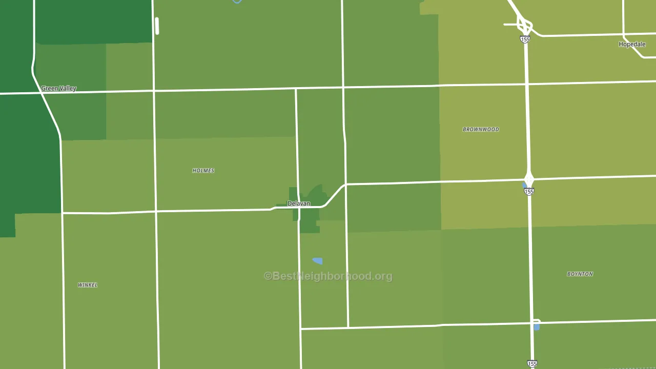 61734, IL block-group voter-turnout map