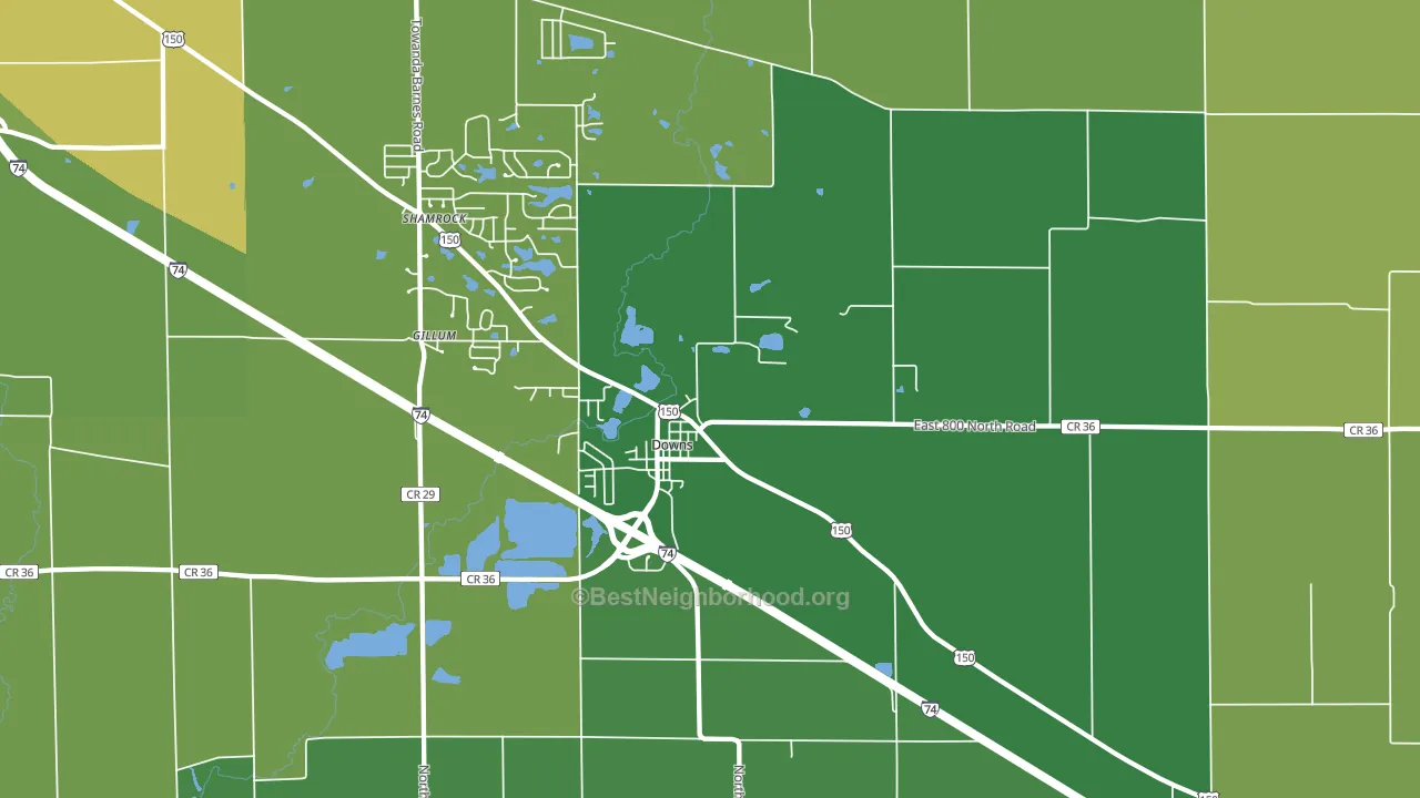 61736, IL block-group voter-turnout map