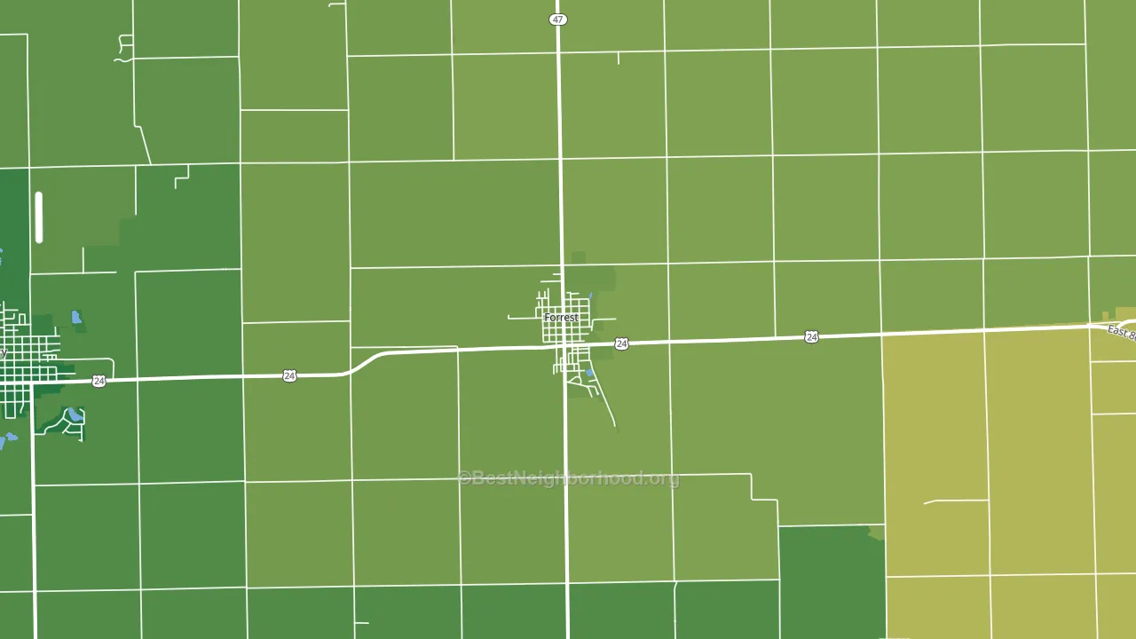 61741, IL block-group voter-turnout map