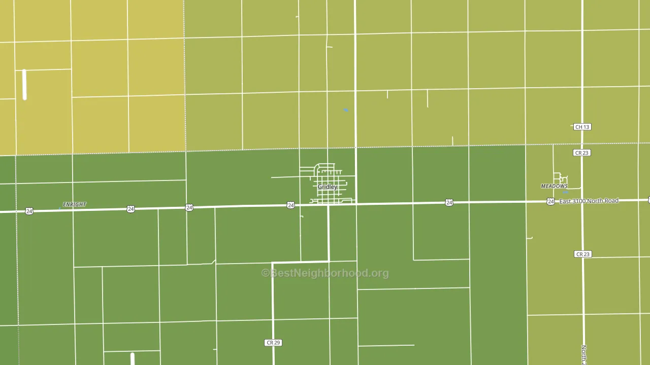 61744, IL block-group voter-turnout map