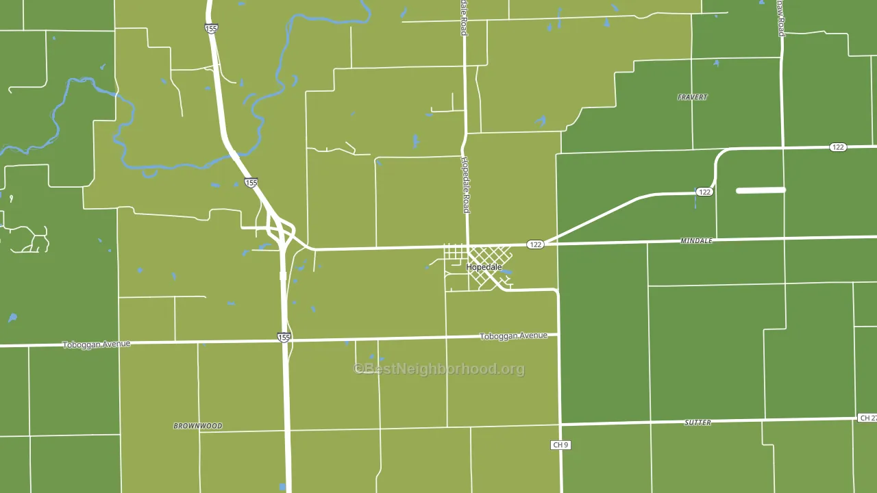 61747, IL block-group voter-turnout map