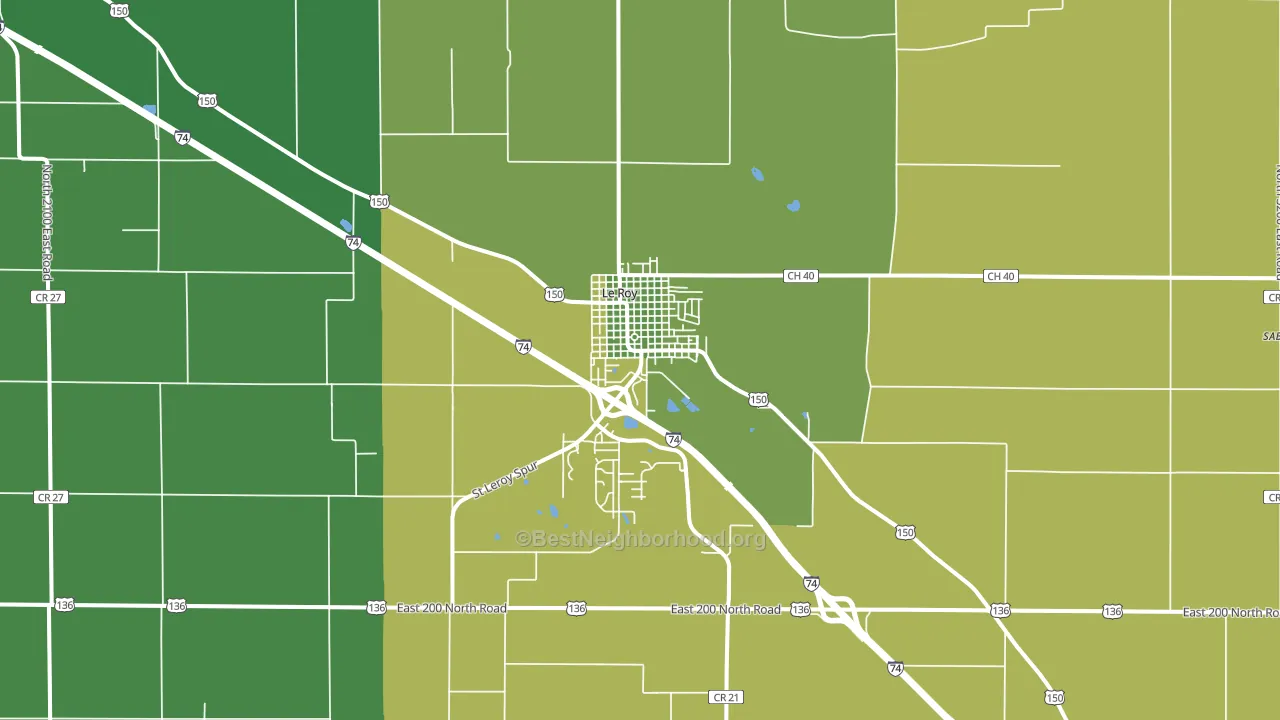 61752, IL block-group voter-turnout map