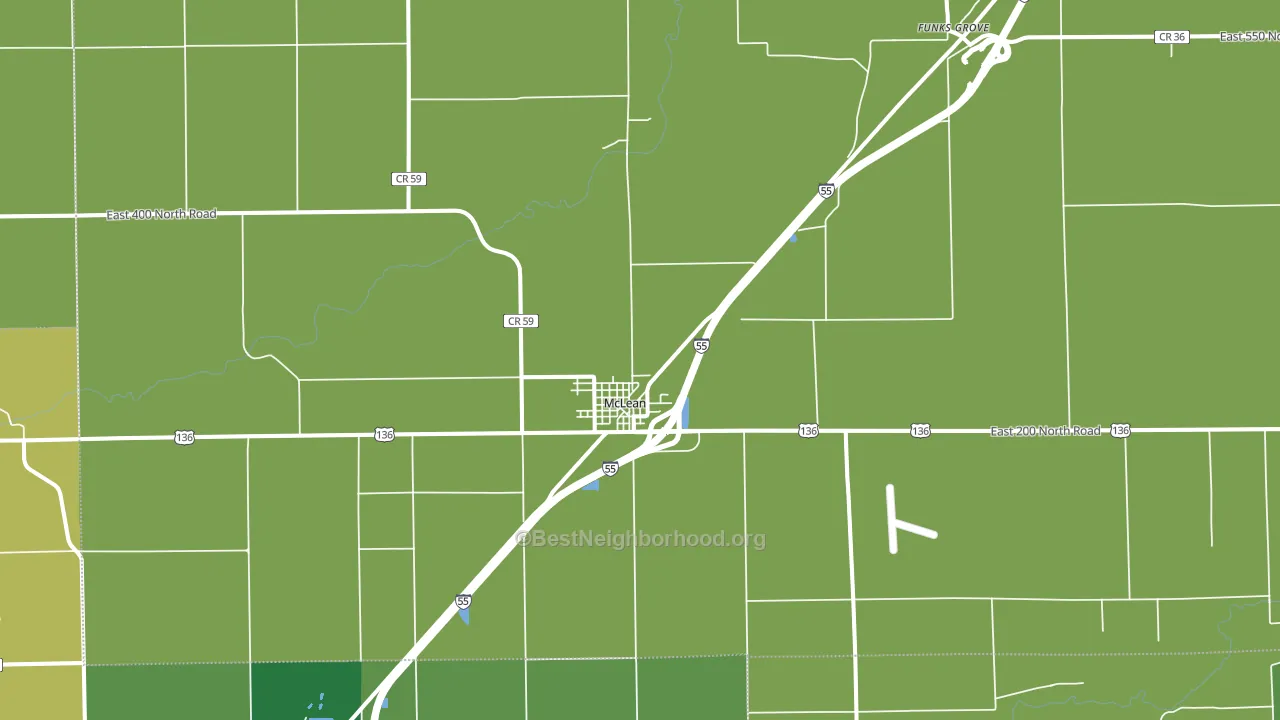 61754, IL block-group voter-turnout map