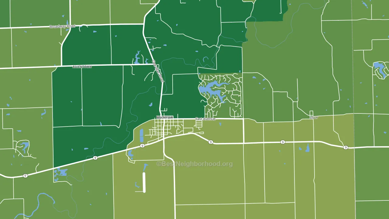 61755, IL block-group voter-turnout map