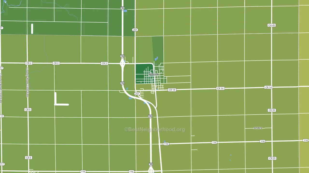 61760, IL block-group voter-turnout map