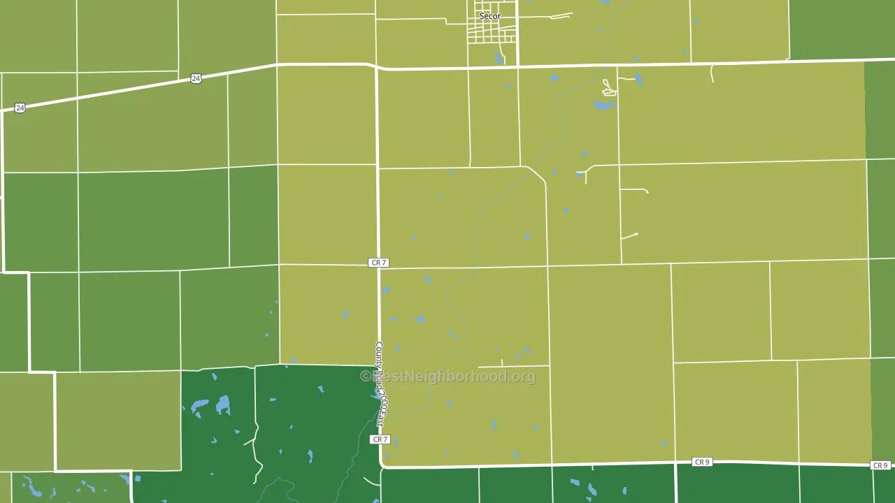 61771, IL block-group voter-turnout map
