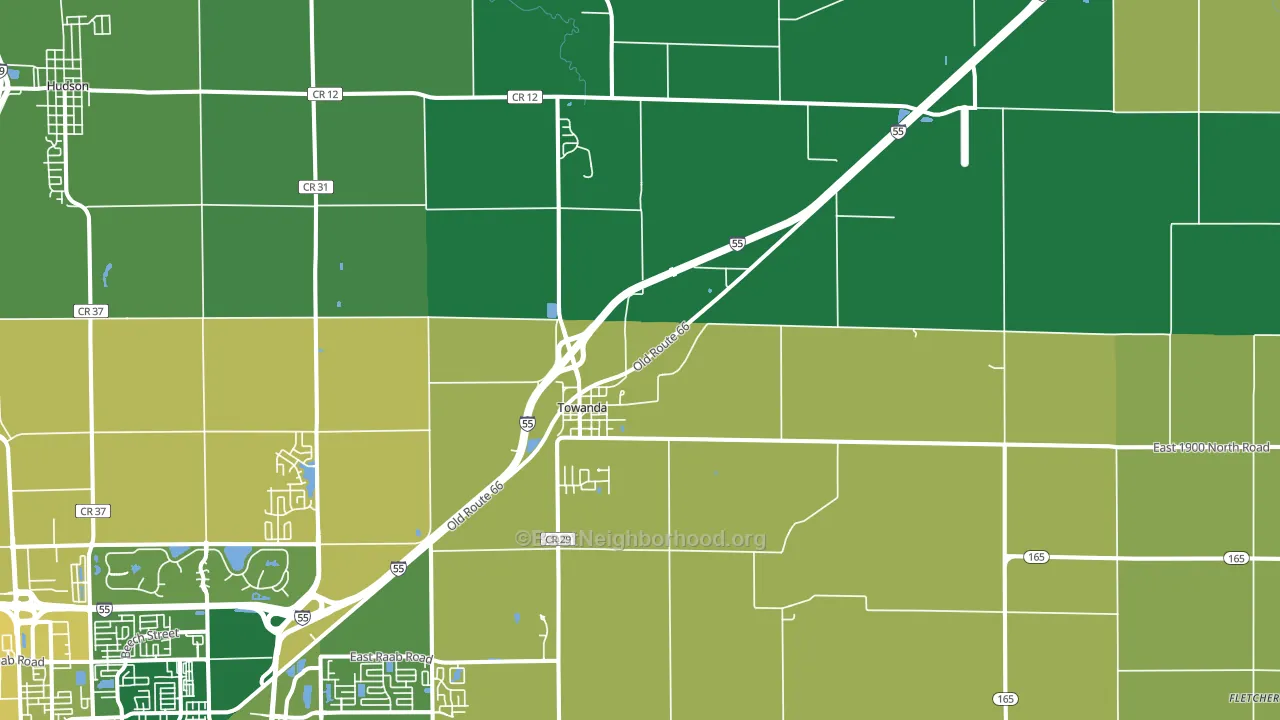 61776, IL block-group voter-turnout map
