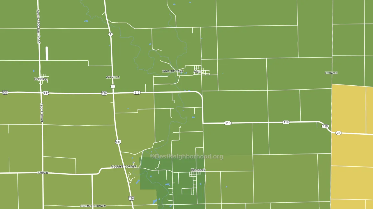 61811, IL block-group voter-turnout map
