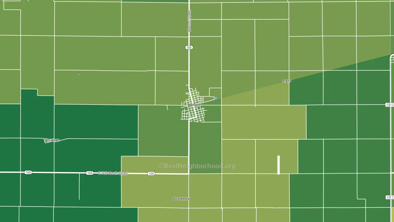 61813, IL block-group voter-turnout map