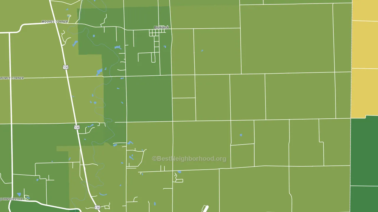 61814, IL block-group voter-turnout map