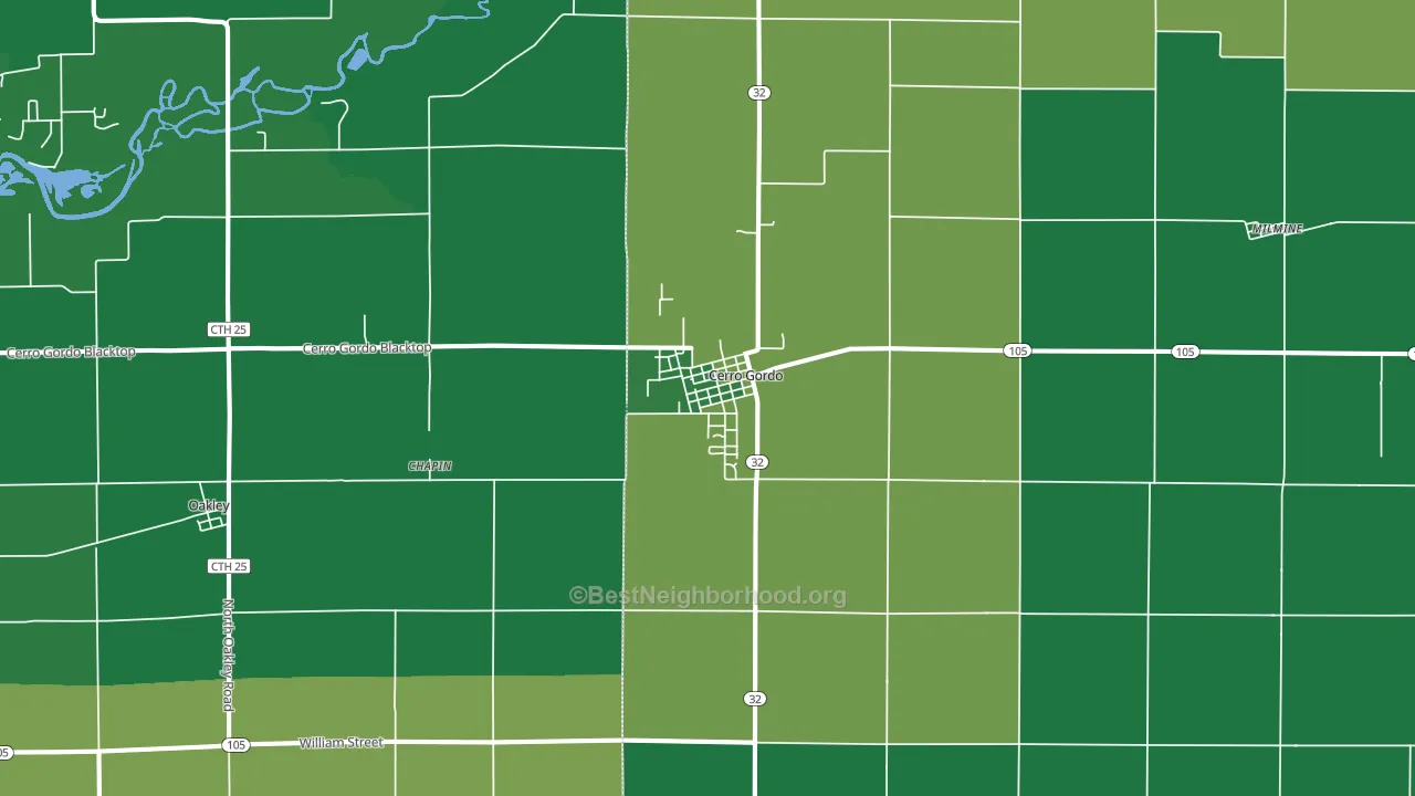 61818, IL block-group voter-turnout map