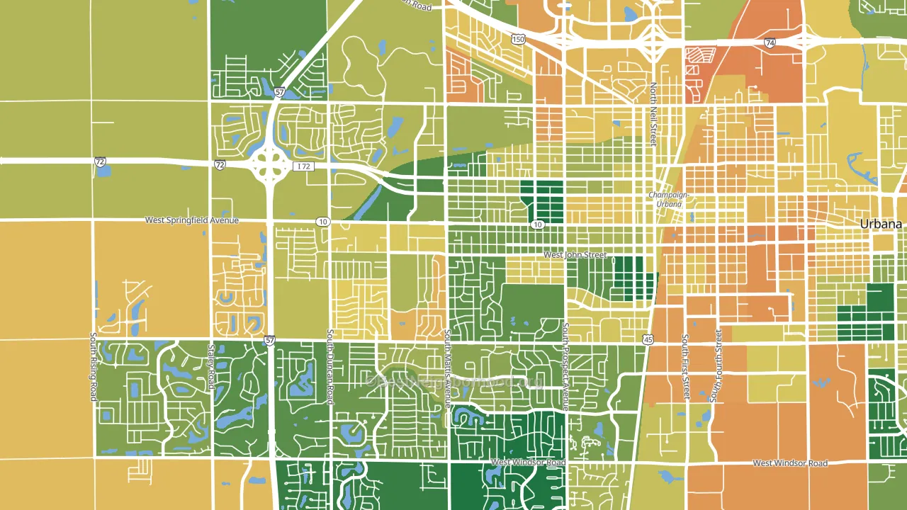 61821, IL block-group voter-turnout map
