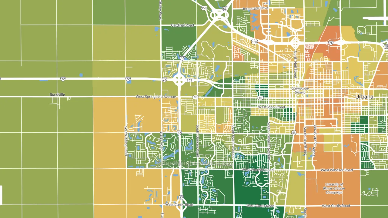 61822, IL block-group voter-turnout map