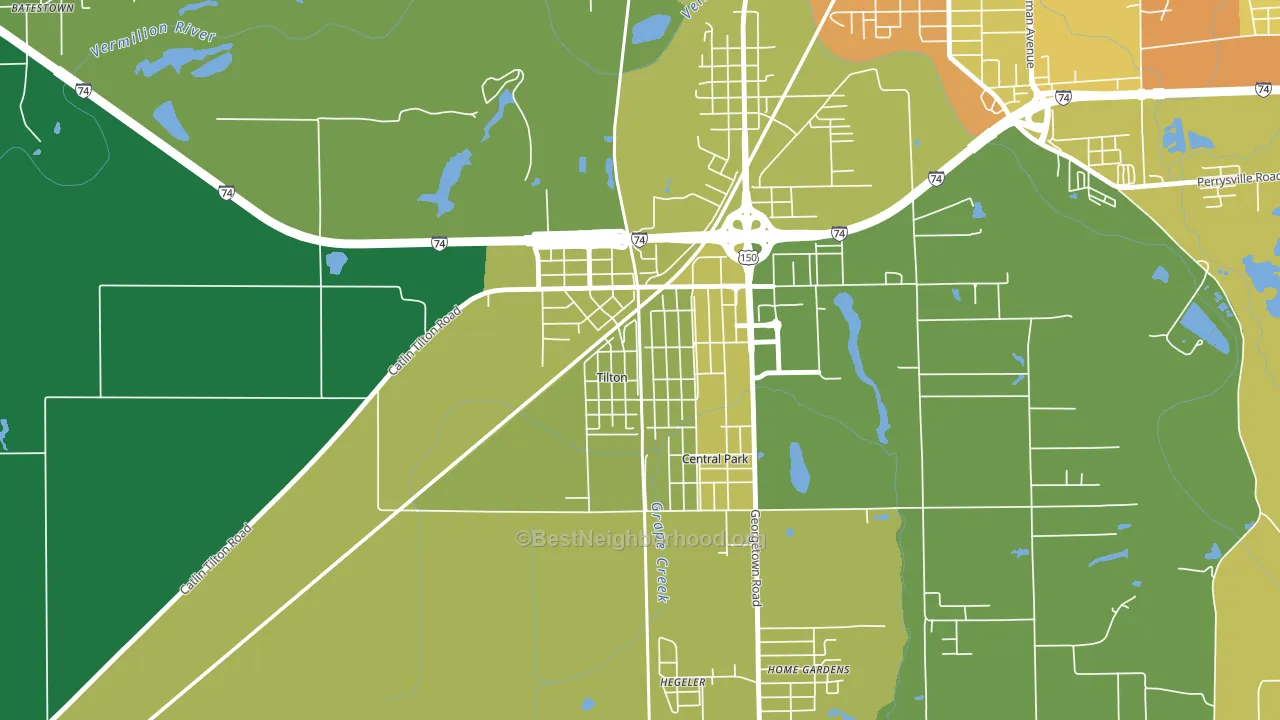 61833, IL block-group voter-turnout map