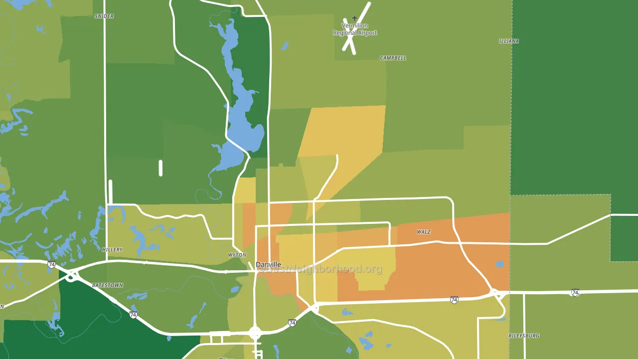 61834, IL block-group voter-turnout map