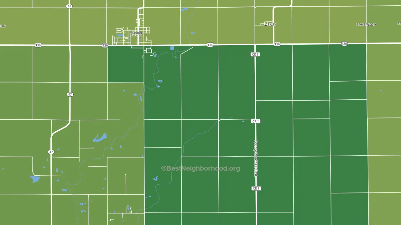 61840, IL block-group voter-turnout map