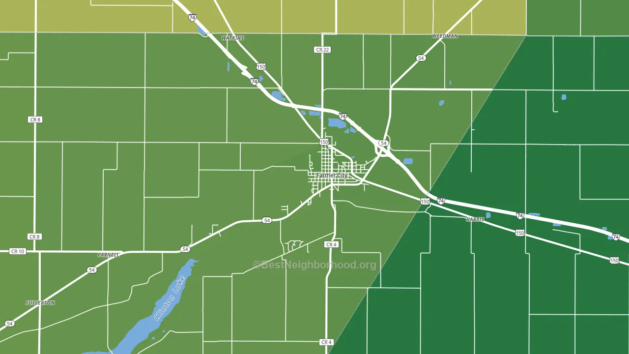61842, IL block-group voter-turnout map