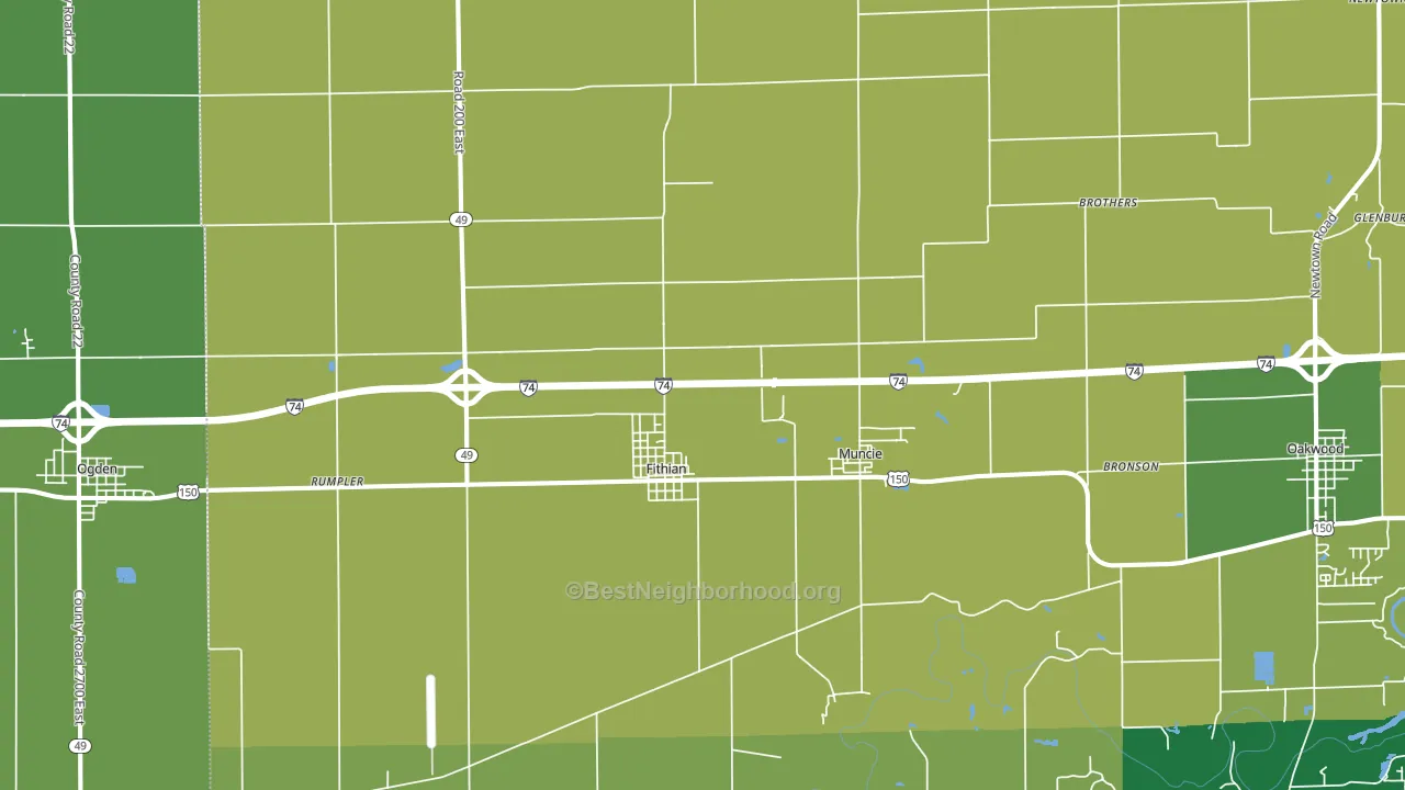 61844, IL block-group voter-turnout map