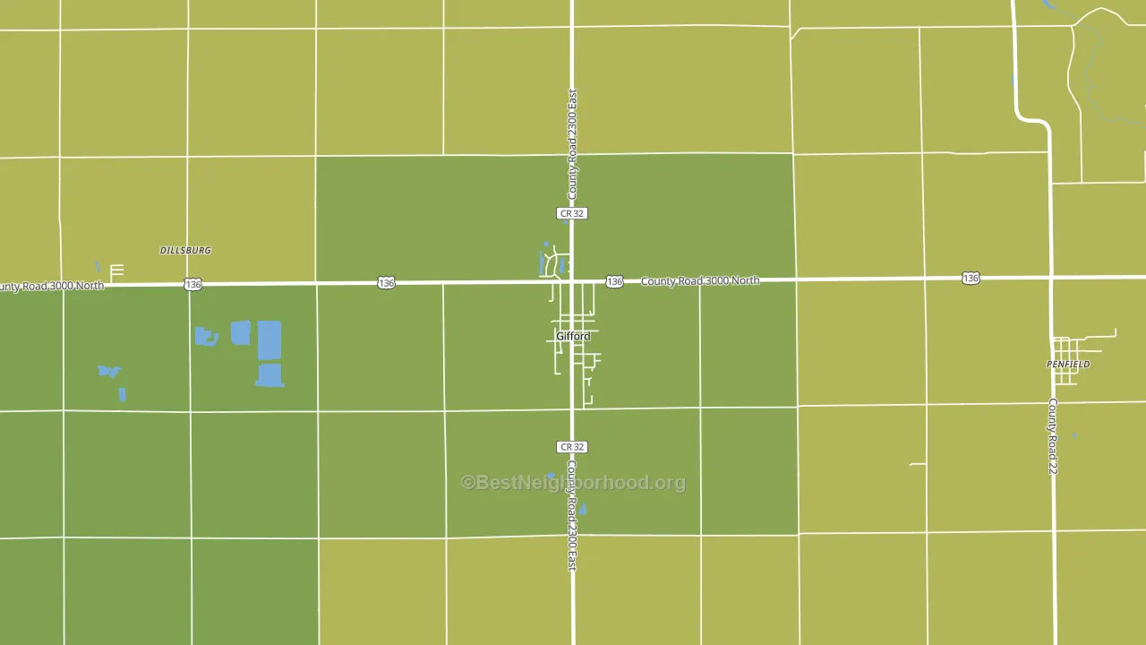 61847, IL block-group voter-turnout map