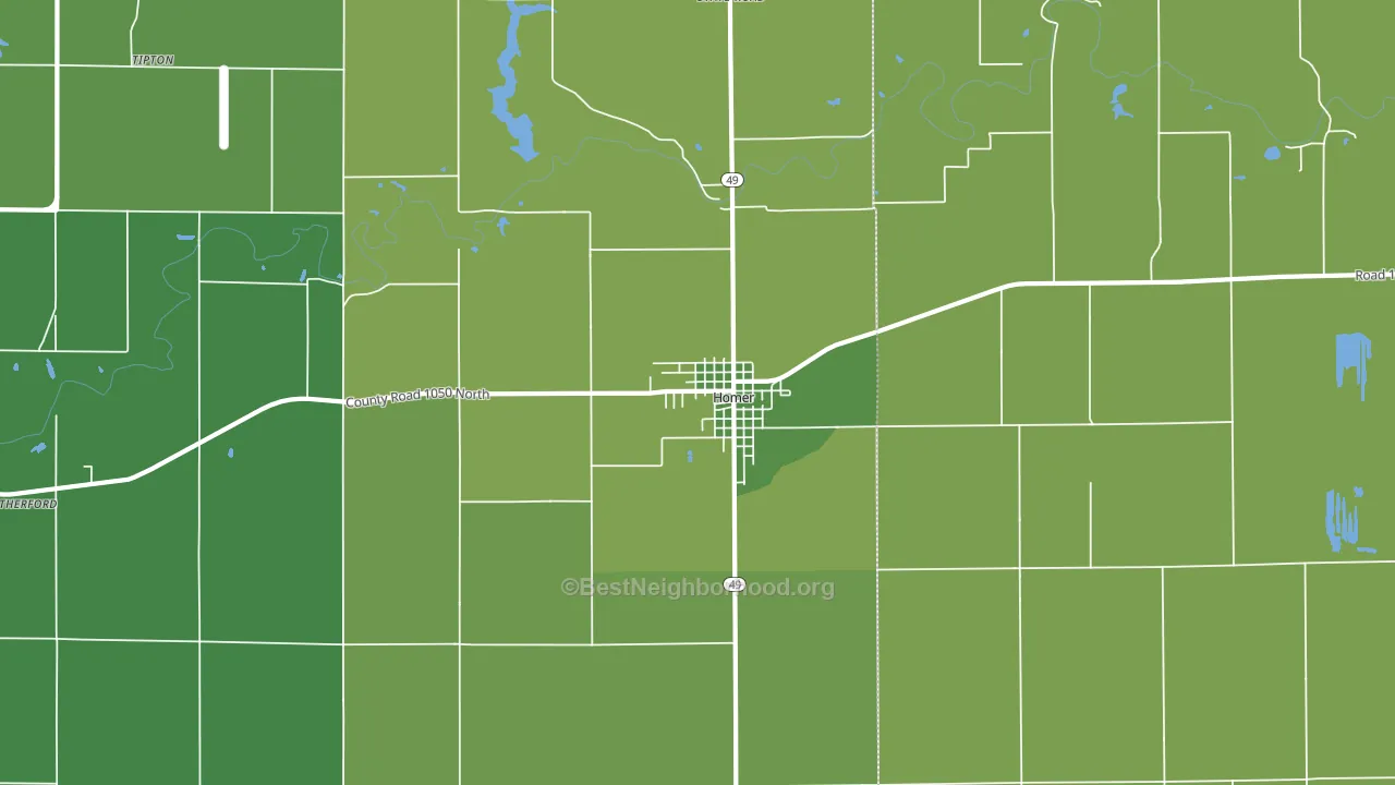 61849, IL block-group voter-turnout map