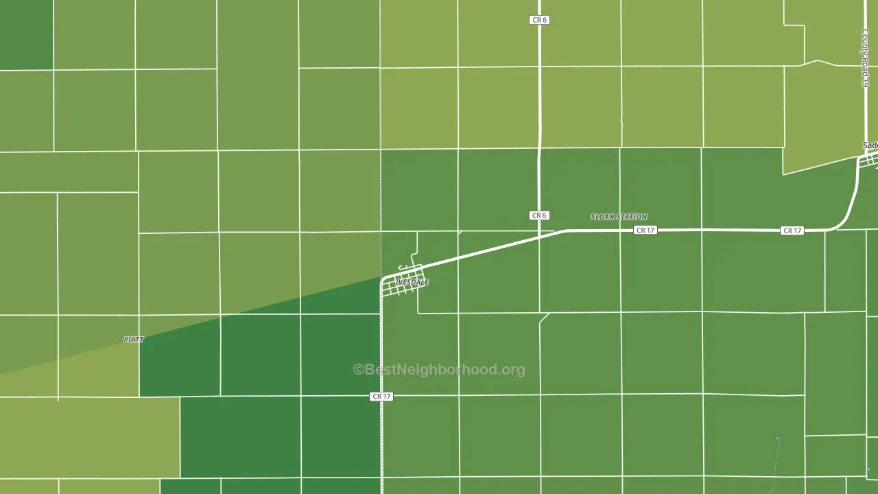 61851, IL block-group voter-turnout map