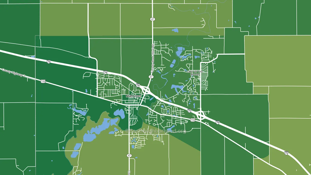 61853, IL block-group voter-turnout map