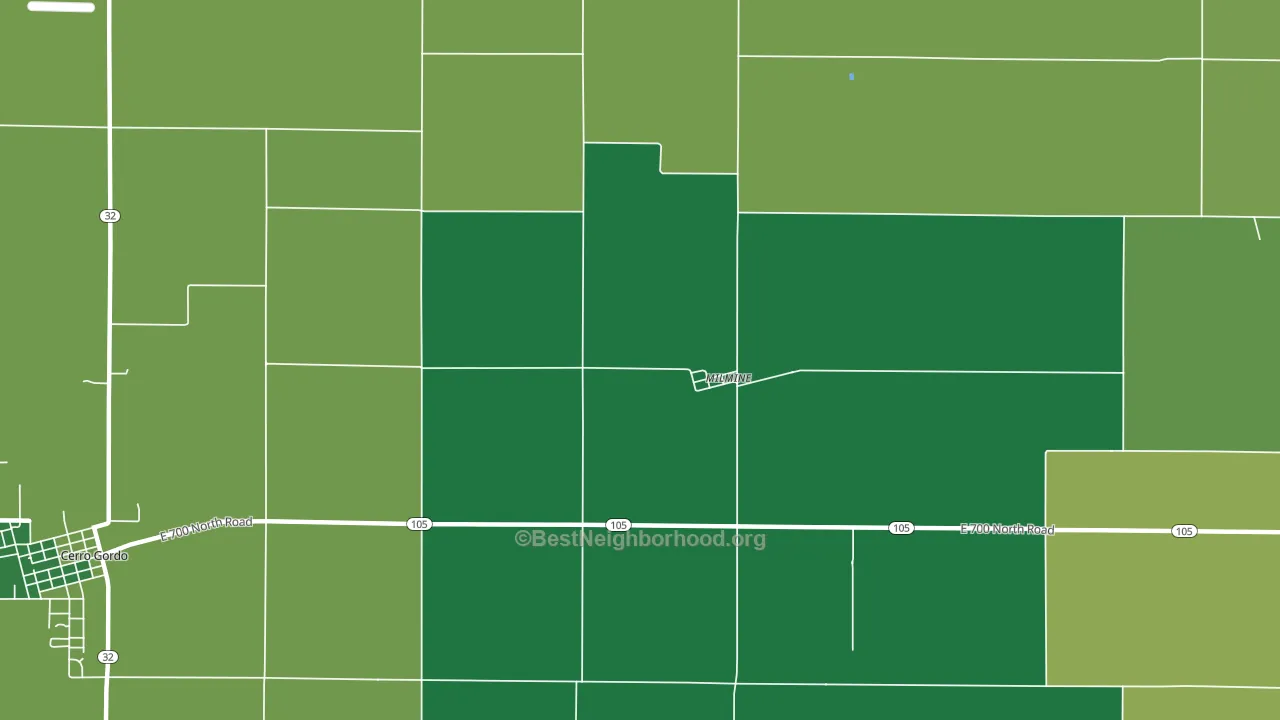 61855, IL block-group voter-turnout map