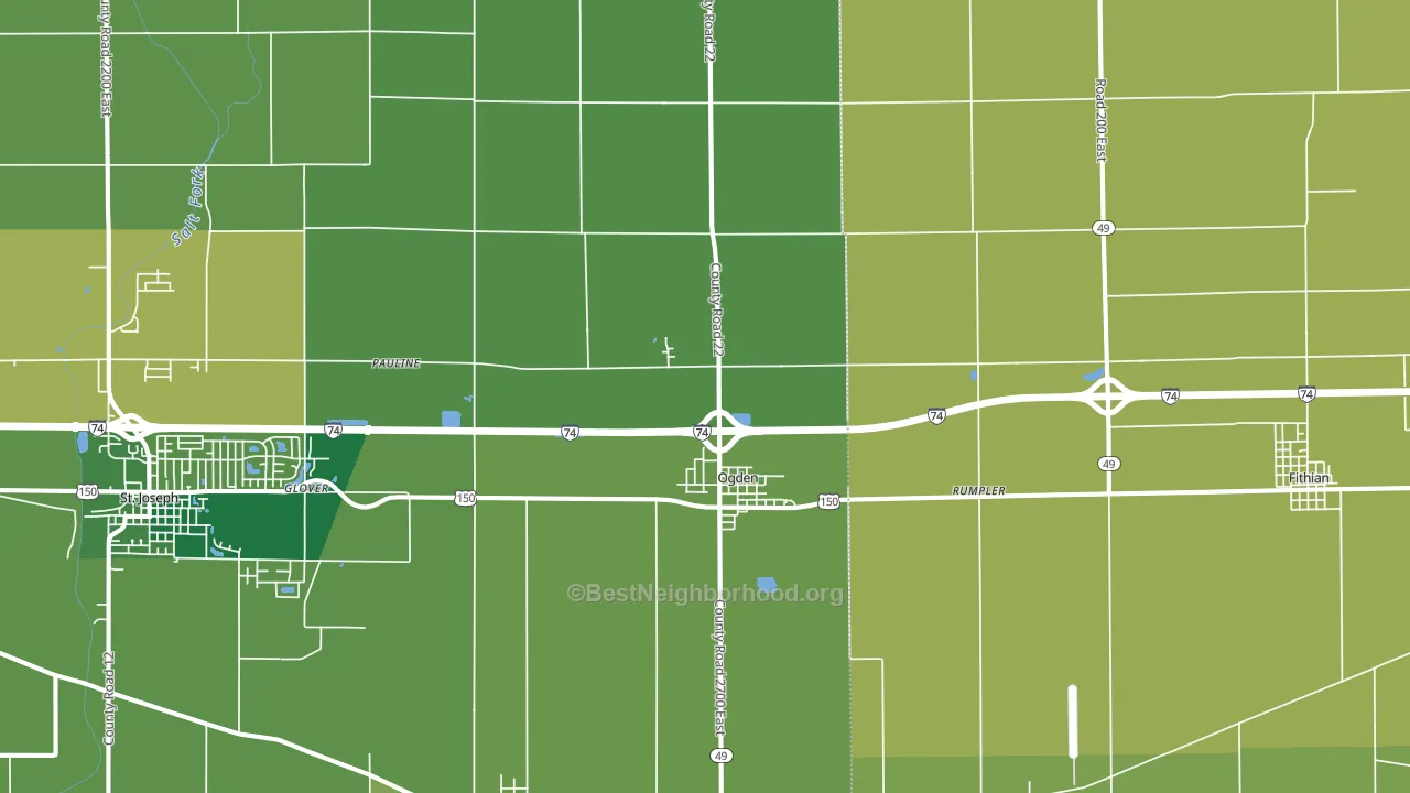 61859, IL block-group voter-turnout map