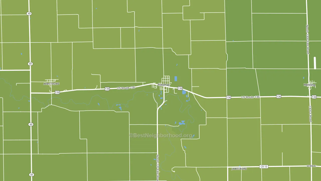 61865, IL block-group voter-turnout map