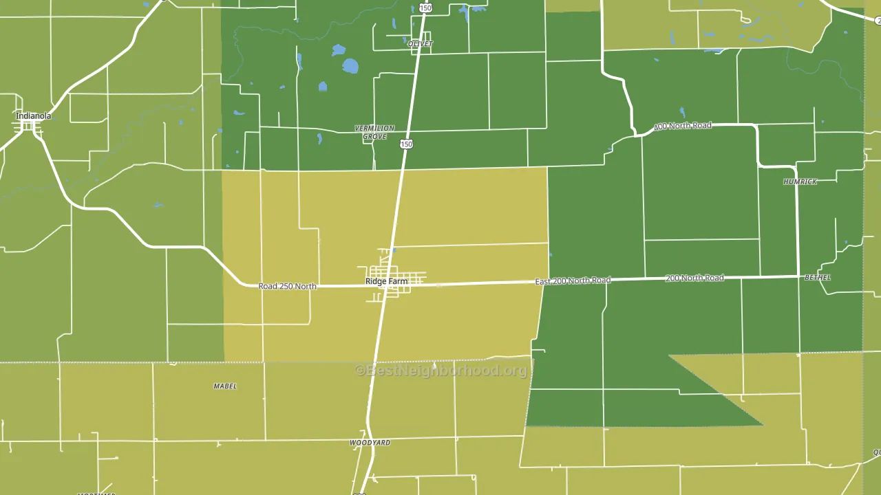61870, IL block-group voter-turnout map