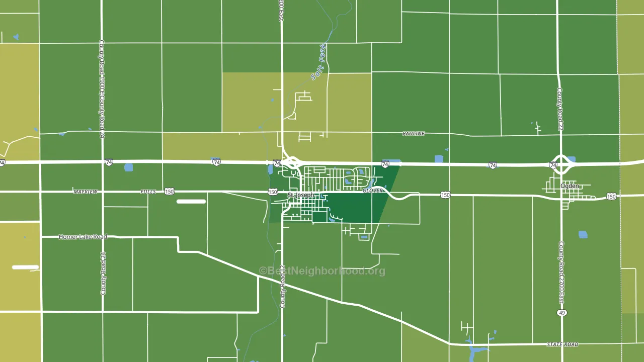 61873, IL block-group voter-turnout map